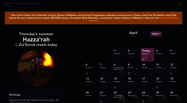 edgeofmadnesscalendar com Edge of Madness Boss Calendar Edge Of