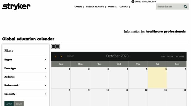 educationcalendar.stryker.com