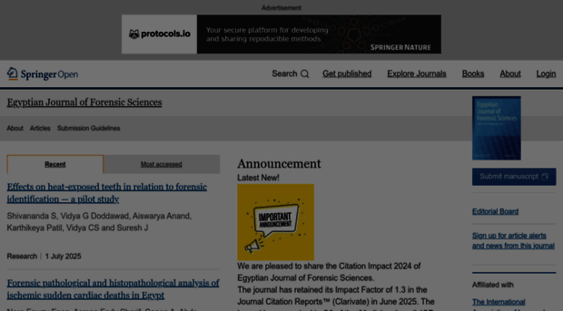 ejfs.springeropen.com - Home | Egyptian Journal of For... - Ejfs ...
