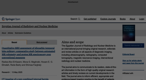 ejrnm.springeropen.com - Home | Egyptian Journal of Rad... - Ejrnm ...