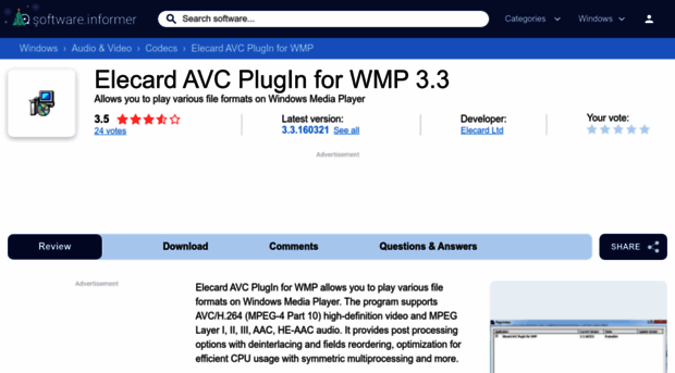 elecard-avc-plugin-for-wmp.software.informer.com