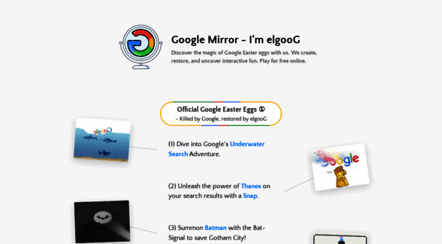 Google Batman Easter Egg - elgooG