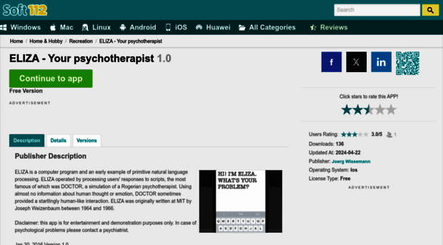eliza-your-psychotherapist-ios.soft112.com