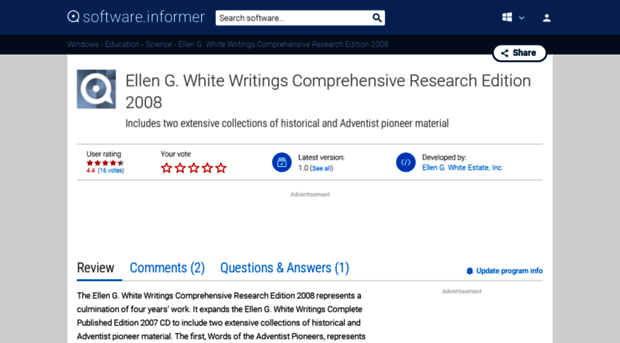 ellen-g-white-writings-comprehensive-res.software.informer.com