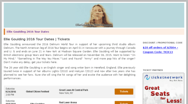 elliegoulding2016tour.com