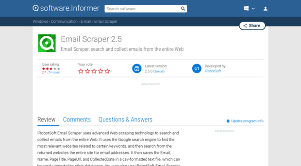 email-scraper.software.informer.com
