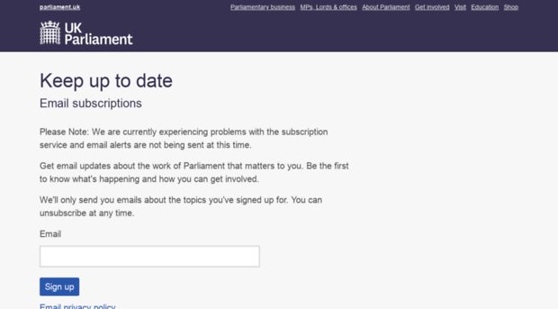 email-subscriptions.parliament.uk