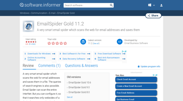 emailspider-gold.software.informer.com