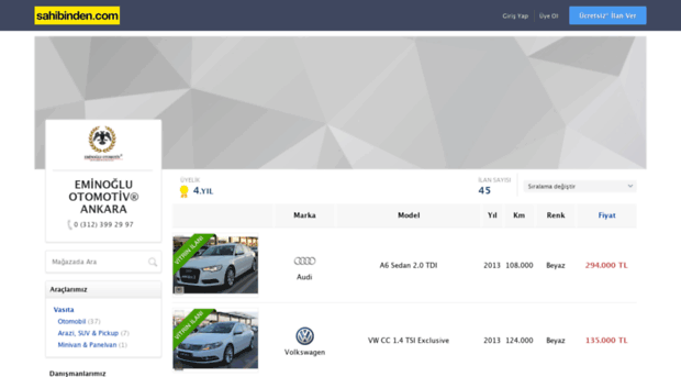 eminogluotomotivankara.sahibinden.com