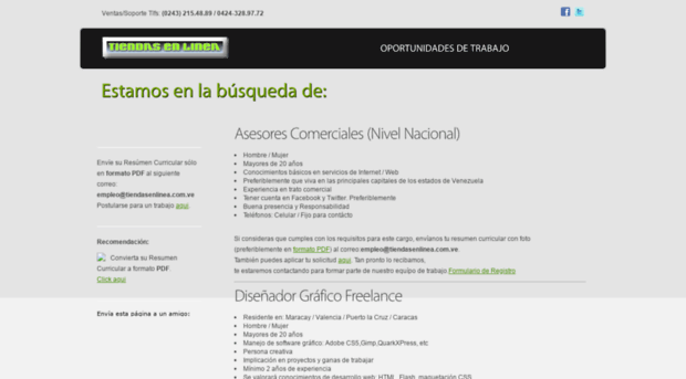 empleos.tiendasenlinea.com.ve