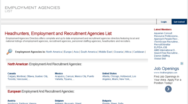 employmentagencieslist.com