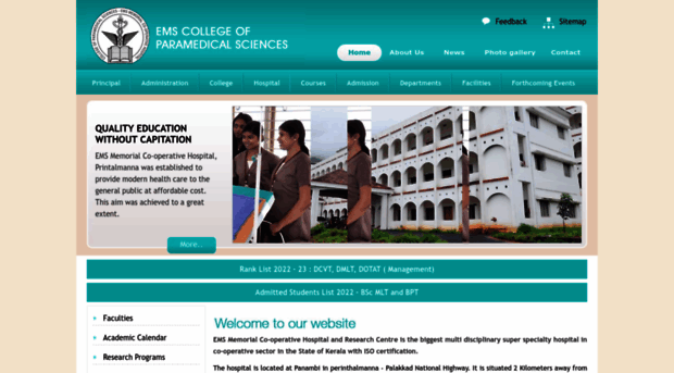 emscollegeofparamedical.com