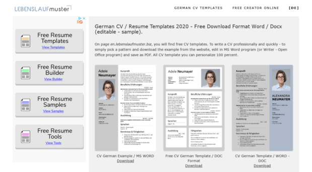 en.lebenslaufmuster.biz