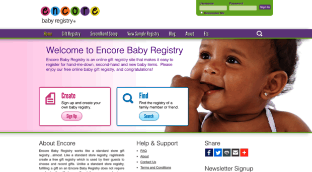 encorebabyregistry.com