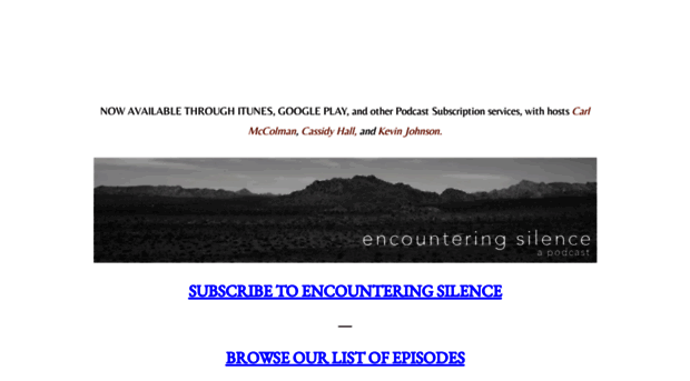 encounteringsilence.com