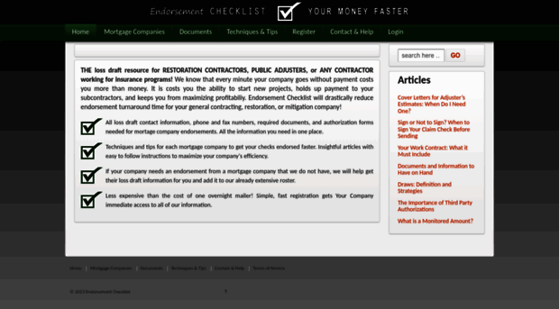 endorsementchecklist.com