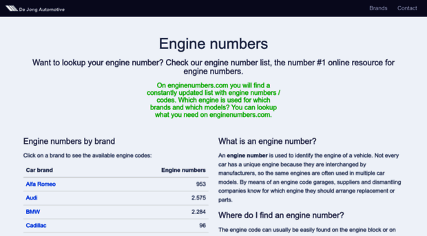enginenumbers.com