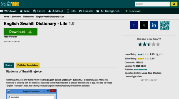 english-swahili-dictionary-lite.soft112.com