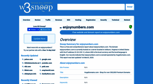 enjoynumbers.com.w3snoop.com