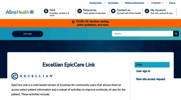 epiccarelink-ext.allina.com - Excellian EpicCare Link | Acce... - Epic ...