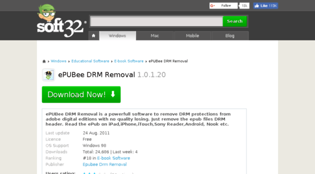 epubee-drm-removal.soft32.com