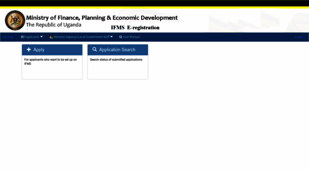 ereg.ifms.go.ug - Menu - Ereg Ifms