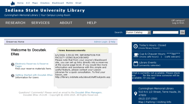 ereserves.indstate.edu