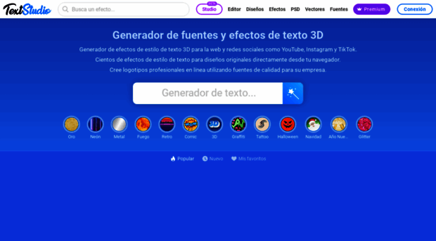 es.textstudio.com - Generador de fuentes y efectos... - Es Text Studio