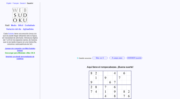 es.websudoku.com - Sudoku - Billones de rompe... - Es Web Sudoku