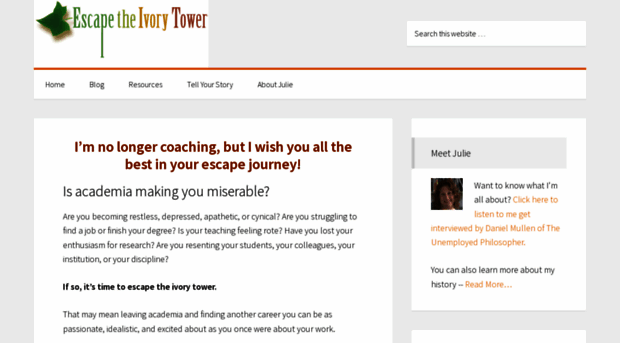 escapetheivorytower.com