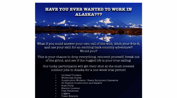 escapetoalaskajobapplicants.castingcrane.com