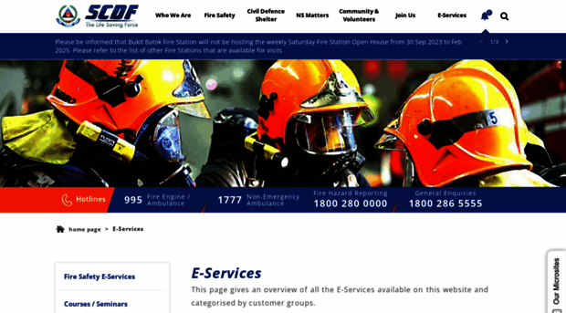 Eservices1.scdf.gov.sg - SCDF E-Services Page | SCDF - E Services 1 SCDF