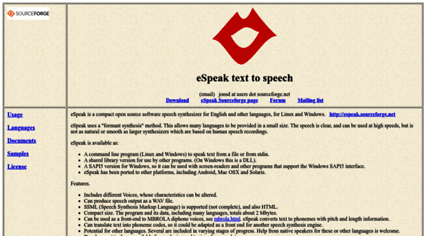 espeak.sourceforge.net