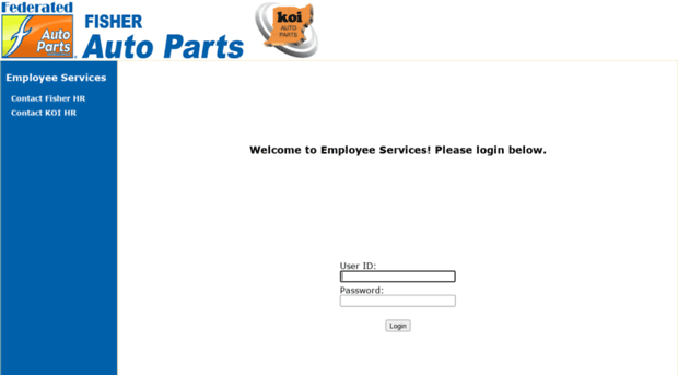 Ess fisherautoparts Employee Self Serve Login Scre Ess 