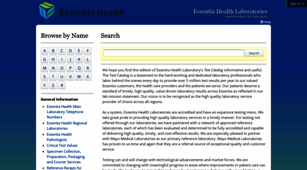 essentiahealth.testcatalog.org