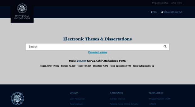 theses and dissertations repository etd ugm