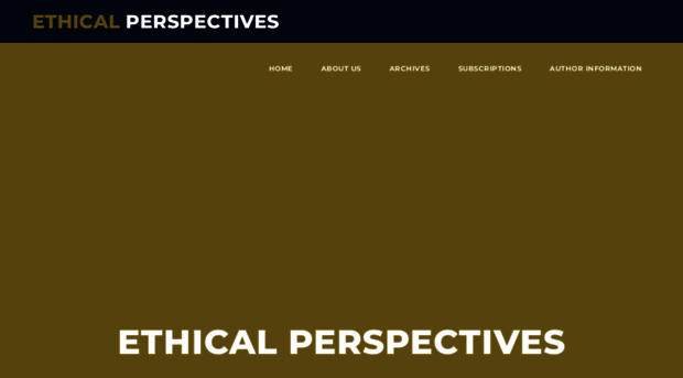 ethical-perspectives.be