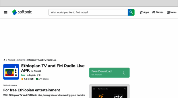 ethiopian-tv-and-fm-radio-live.en.softonic.com