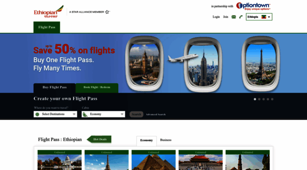 ethiopianairlines.optiontown.com