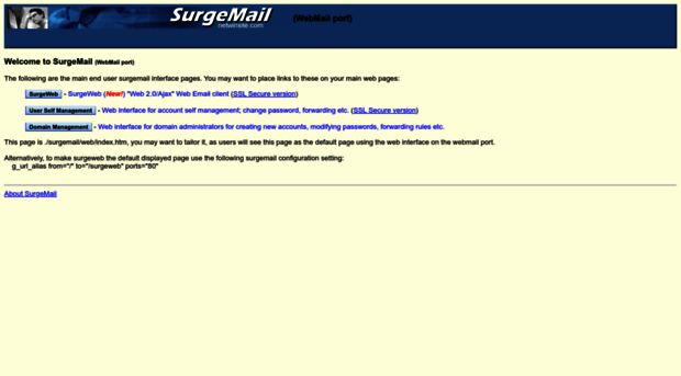 surgemail login page