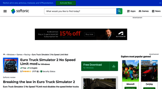 euro-truck-simulator-2-no-speed-limit-mod.en.softonic.com