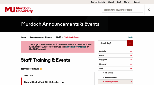 events.murdoch.edu.au - Announcements & Events - Murdo... - Events Murdoch