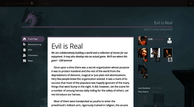 evilisreal.obsidianportal.com