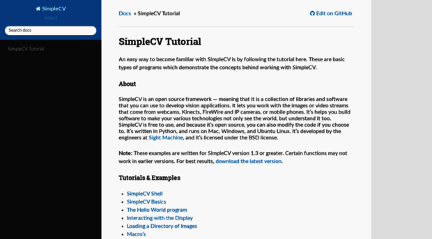 examples.simplecv.org