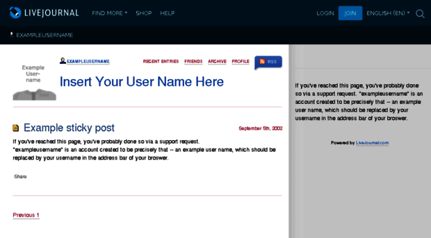 exampleusername.livejournal.com