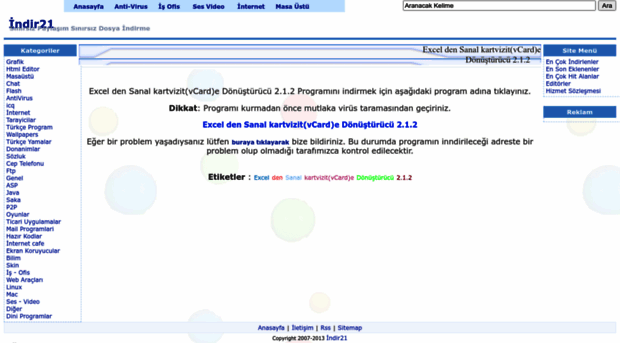 excel-den-sanal-kartvizit-vcard-e-donusturucu-2-1-2.indir21.com