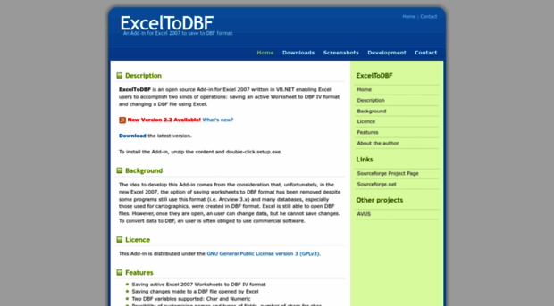 exceltodbf.sourceforge.net