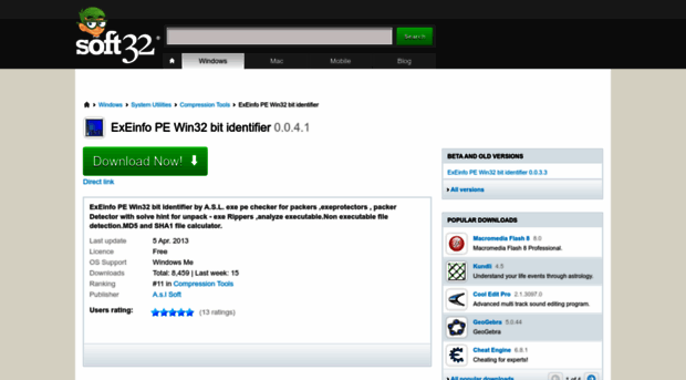 exeinfo-pe-win32-bit-identifier.soft32.com