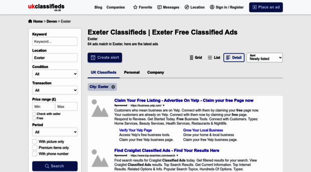 exeter.ukclassifieds.co.uk