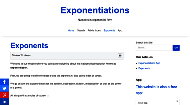 exponentiations.com